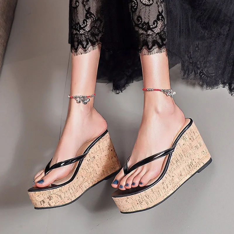 

2021 New Arrival Summer Women Flip Flops High Quality Beach Sandals Anti-slip Female Wedge Shoes Casual Shoes Wholesale, Picture