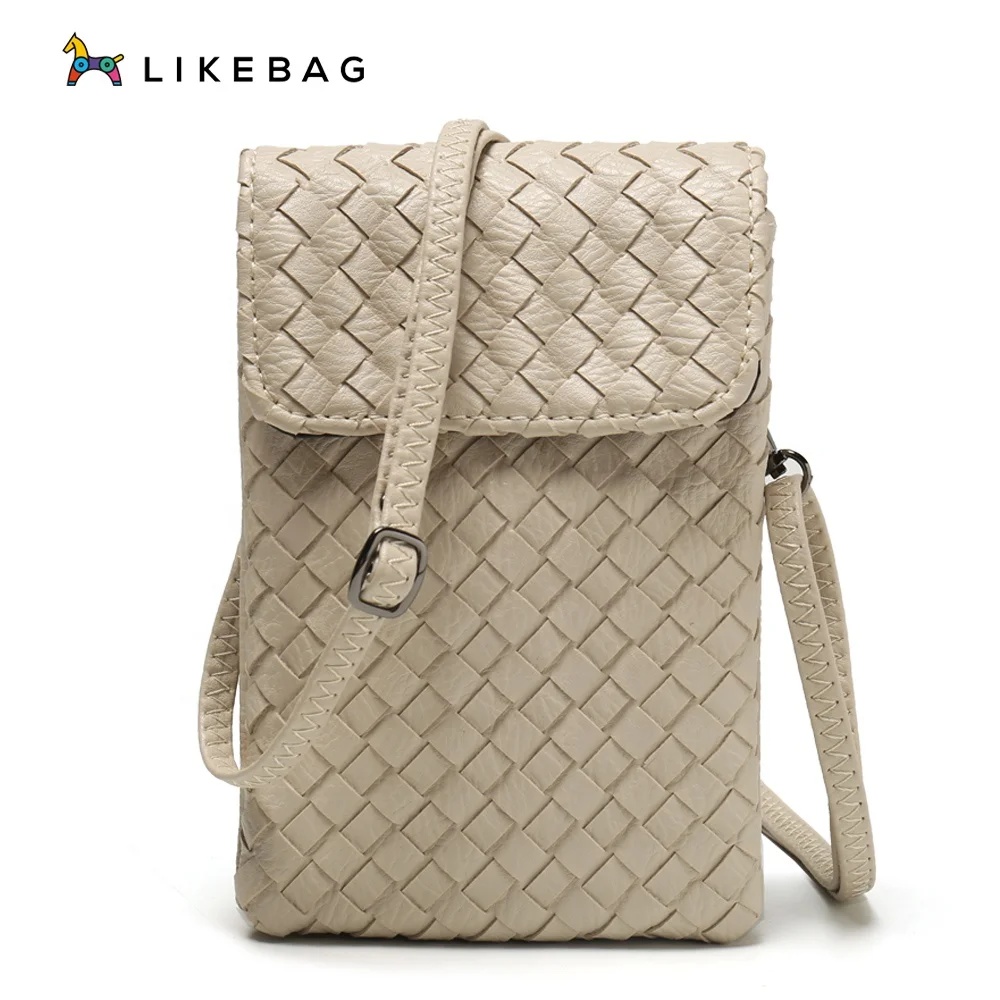 

LIKEBAG new product hot sale fashion casual soft mobile phone messenger bag with braid