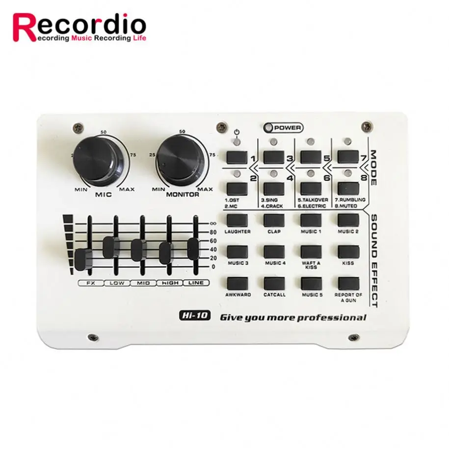 

GAX-H11 Multifunctional Sound Card Studio Recording Audio Interface Made In China, Black&white