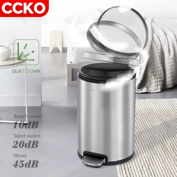 

Portable Home Hotel Guestroom 6L 12L Stainless Steel Trash Bin Trash Can With Lid Garbage Can Garbage Bin With Foot Pedal