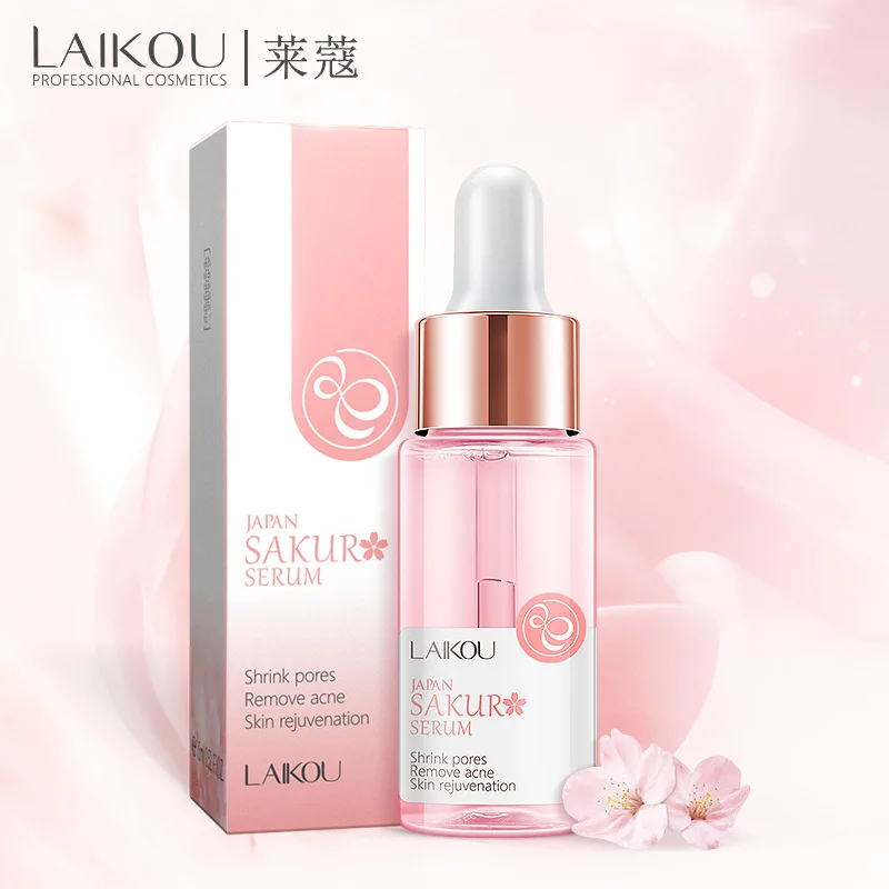 

High Quality Laikou 15ml Anti Aging Remove Acne Spots Repair Moisturizing Whitening Japan Sakur Face Serum