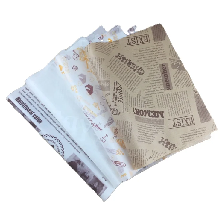 
Cheap Price Greaseproof Food Wrapping Paper Custom Printed Wax Coated Paper 