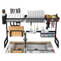 

Dish Drainer Rack Holder Black Stainless Steel Kitchen Sink Rack