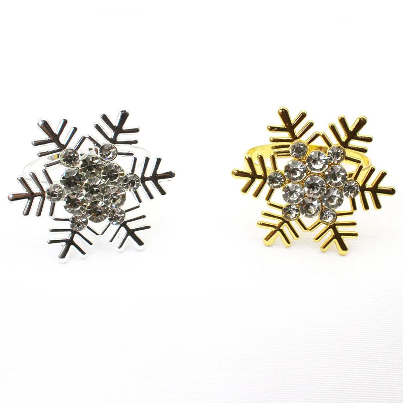 

Jachon unique snowflake napkin buckle inset diamond-encrusted sparkly napkin buckle alloy exquisite napkin ring, As picture