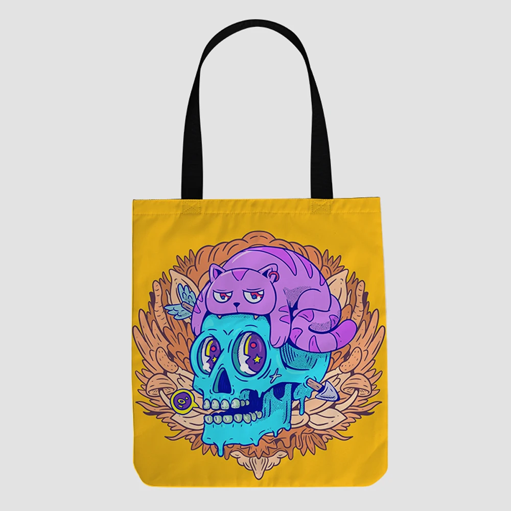 

custom logo cute Halloween grocery laminated recycle supermarket folding cotton tote bag