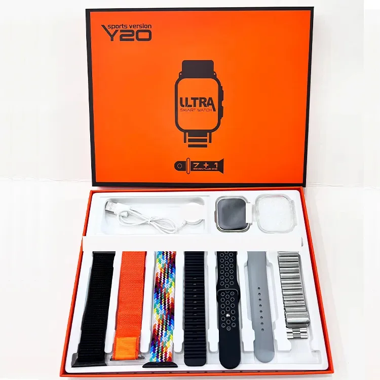 

2023 New Gift set Y20 smart watch 7+1 Free strap Case Series 8 Smart Watch BT phone calling reloj inteligente