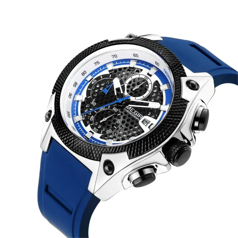 

MEGIR Men Watches Zegarek Meski Silicone Sport Chronograph Quartz Military Watch Luxury Brand Erkek Kol Saati
