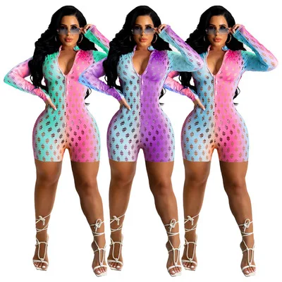 

B36106A Wholesale Rompers Woman cut out onesie club fashion Jumpsuit