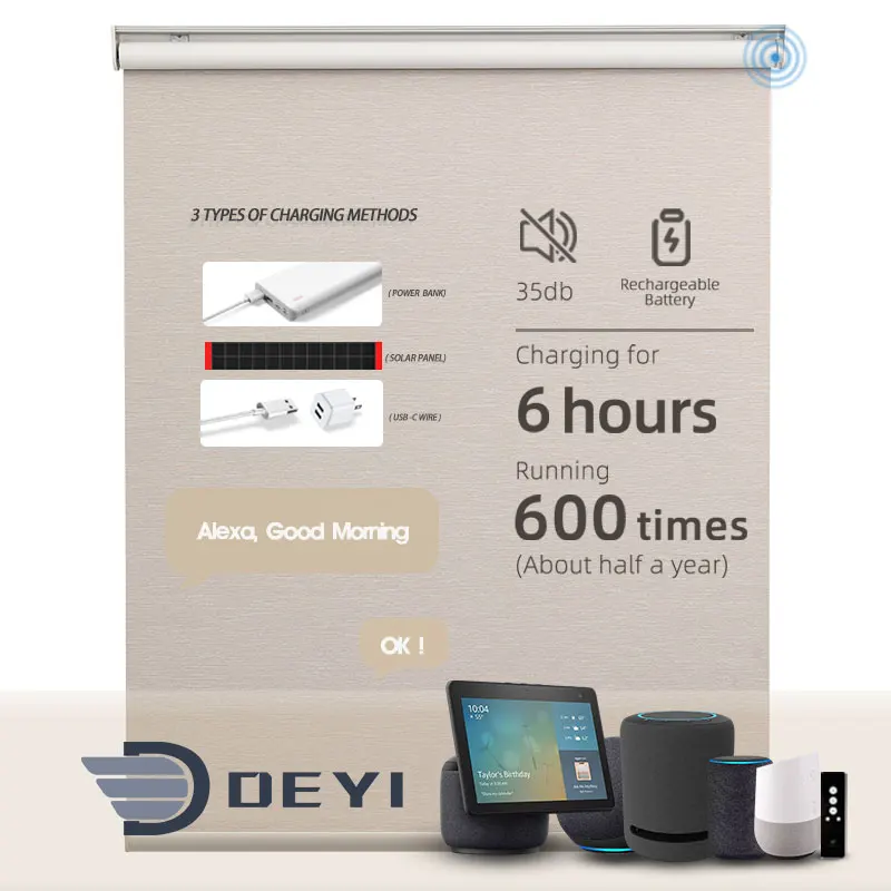 

Deyi Smart motorized roller automaticas blind kit, Customized color