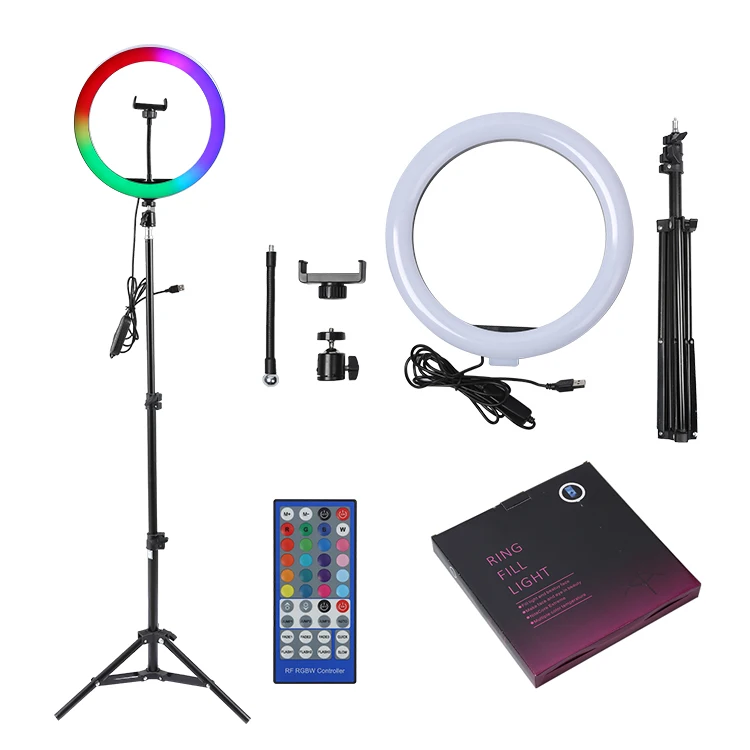 

Factory Price Makeup Video Photography RGB Dimmable 10Inch 12Inch Ring Light With Stand