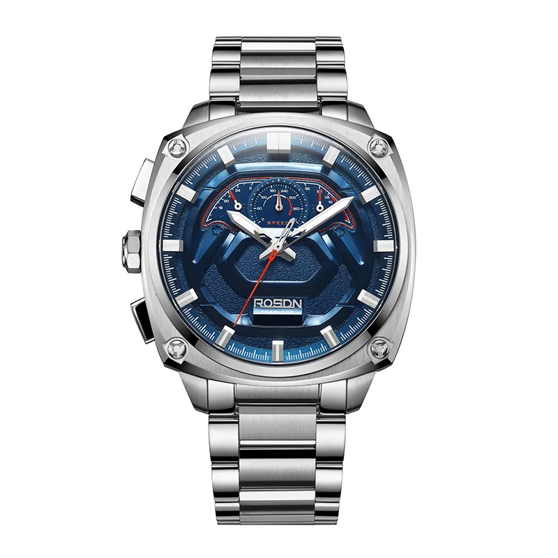 

ODM Annual Sale Custom Men Watch Leather Brand Luxury 5 ATM Waterproof Quartz Wristwatch Chronograph 316L Stainless Steel Watch