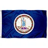 Wholesale 100D Polyester Fabric Material National Country 5x3 Custom Virginia State Flag