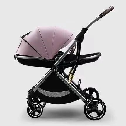 

Baby Stroller 3 In 1 Portable Pram Lightweight High Landscape Aluminum Frame Baby Carriage, Blue,pink,black,gray,printing