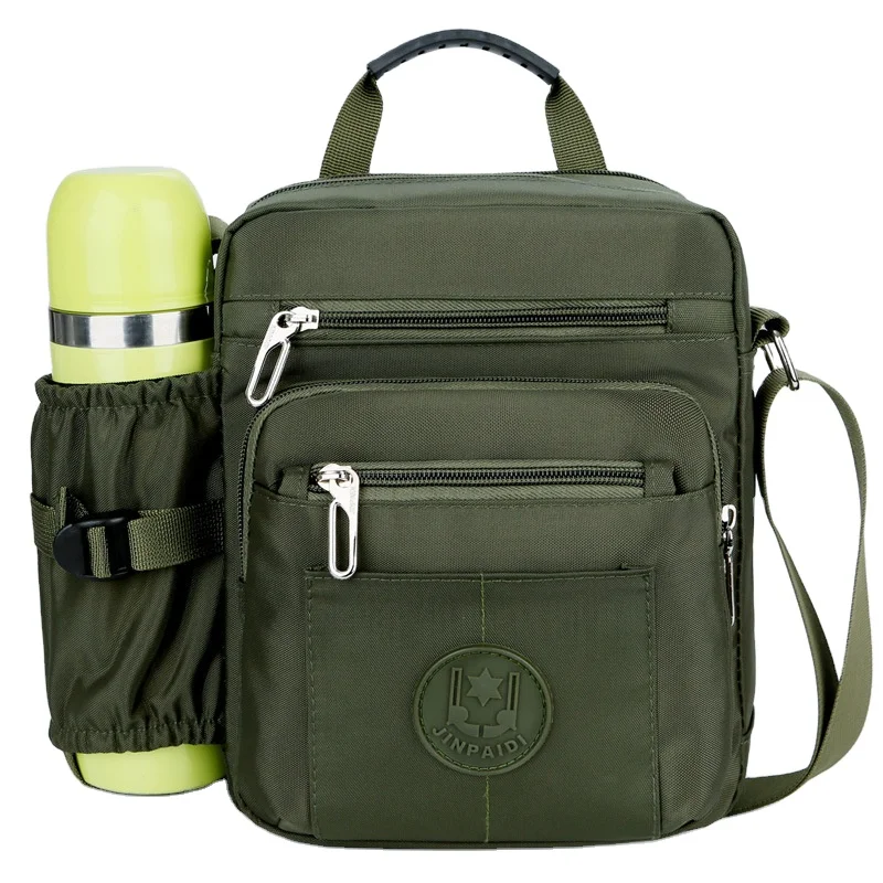 

Men's Shoulder Bag Solid Color Casual Messenger Simple Travel Nylon Fashion Zipper Multifunctional Men's Bag