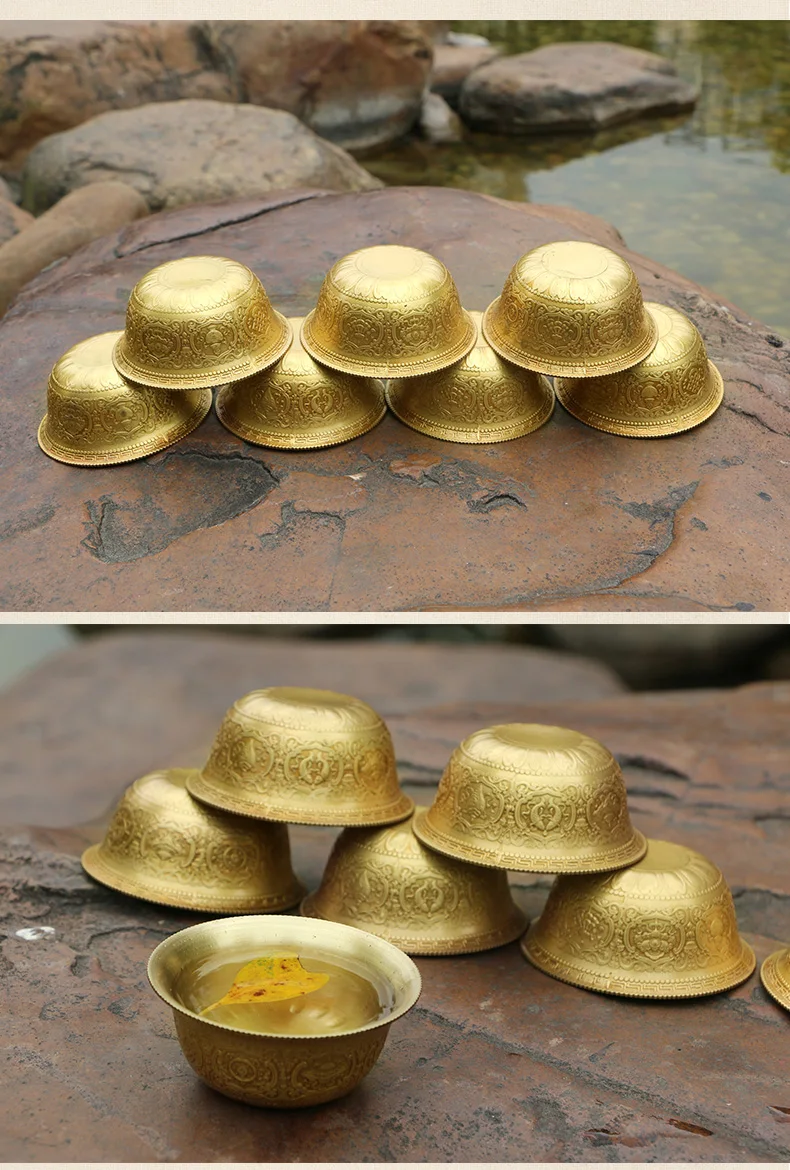 Pure Copper Water Supply Cup For Fasting Bowl For Buddha Cup Eight
