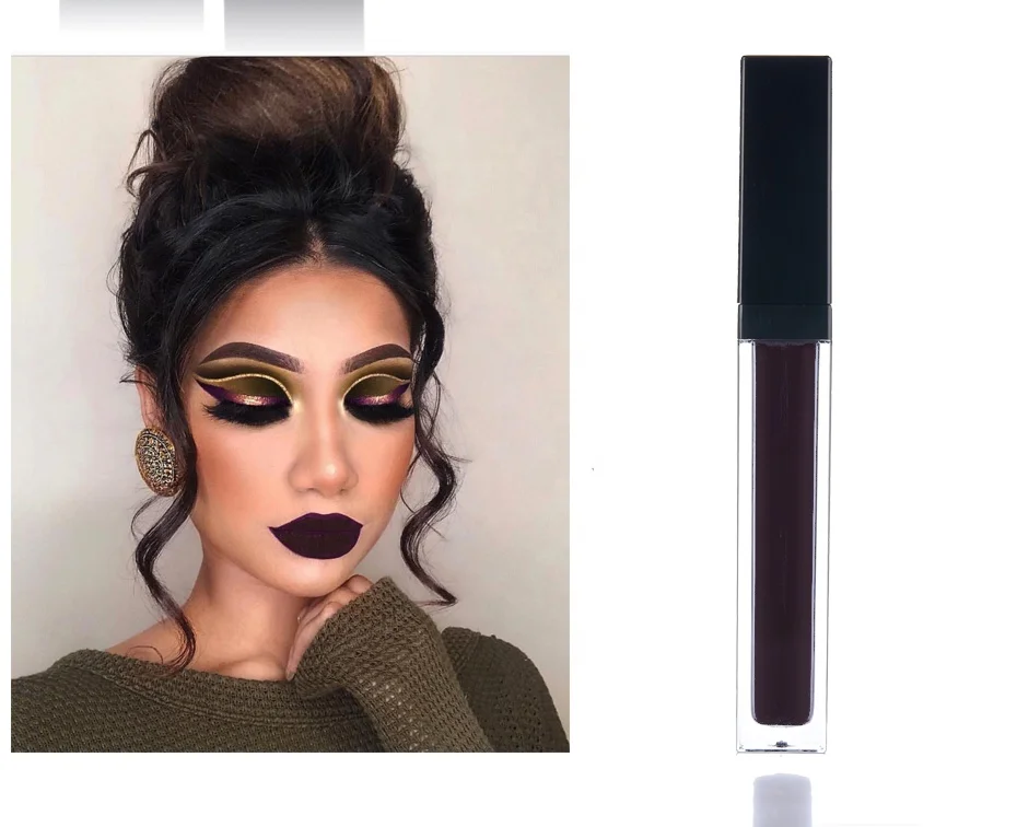 

Matte vegan black square wholesale clear pink custom private label lip gloss vendor