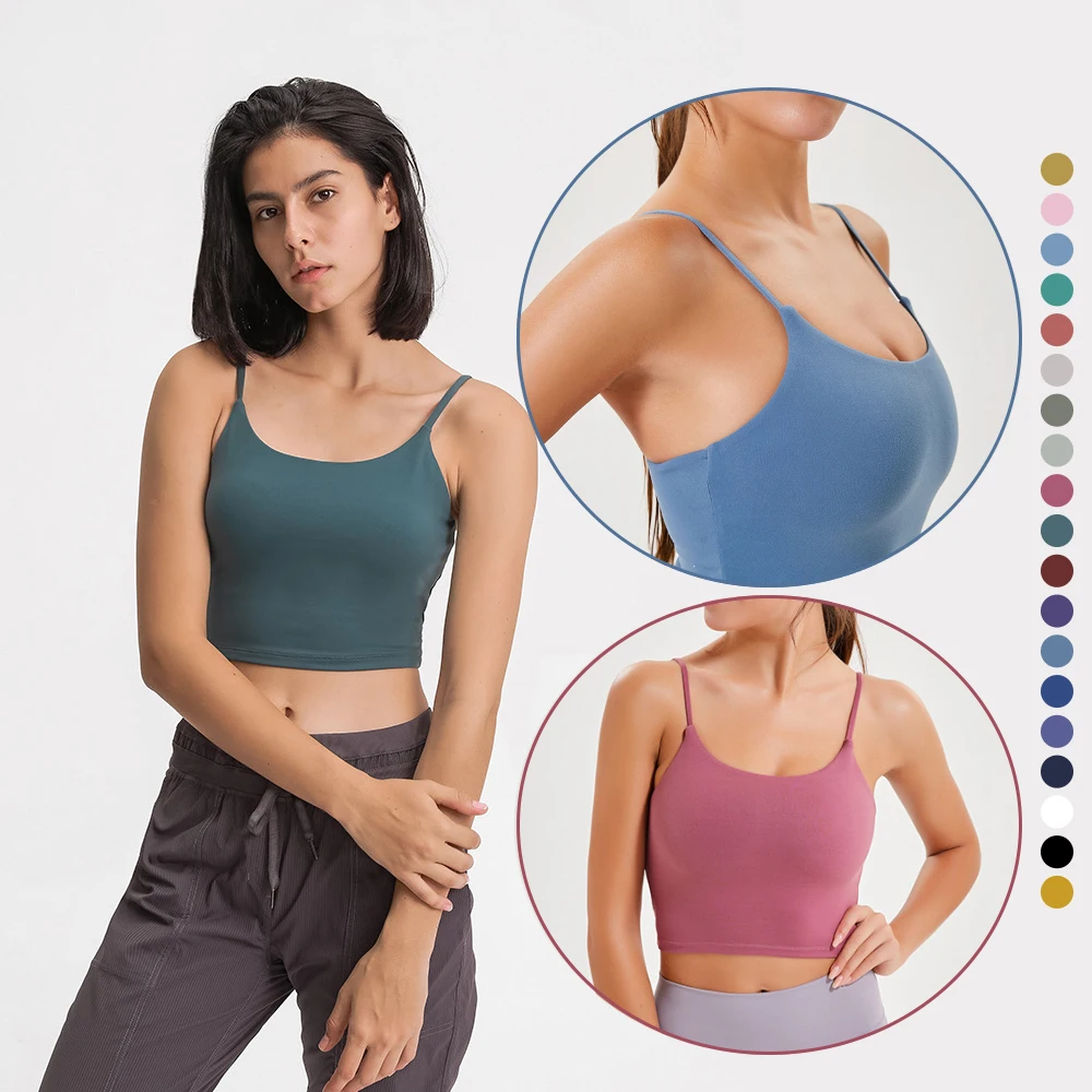 

Wholesale 2 in 1 Mesh Removable Padded Tank Top Women Active Wear Sports Bra