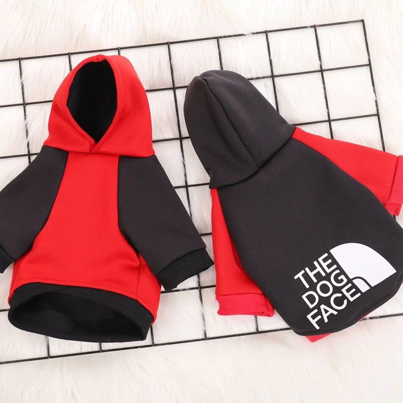 

Factory Hot Pure Cotton Winter Warm Red and Black Colour Dog Clothes Hoodie Ropa de Mascotas, Red/black