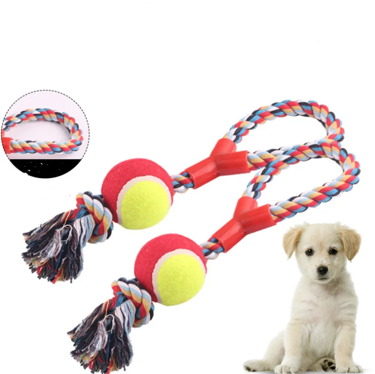 

2021 Hot Sale Eco-friendly Pet Training Tennis Ball Cotton Rope Dog Chew Toys