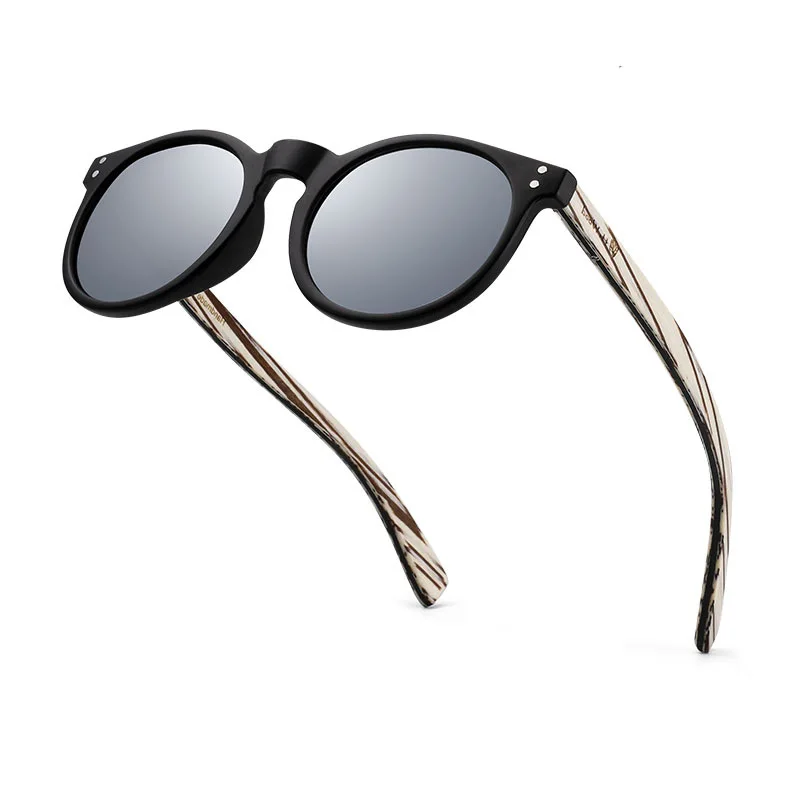 

Wholesale wooden sunglasses polarized lens Retro round bamboo wood sunglasses for men and women