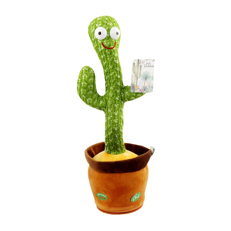 

Wholesale Cute Stuffed Flowerpot Twisting Dance Cactus Doll Talking Singing Music Dancing Cactus Plush Toy
