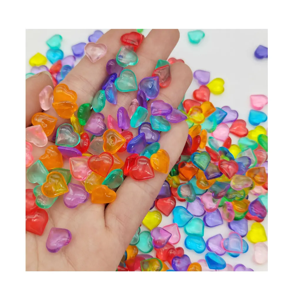 500g/Lot Acrylic Colorful Crystal Love Heart Diamond Gems For Valentines Day Wedding Heart Table Scatter Decoration