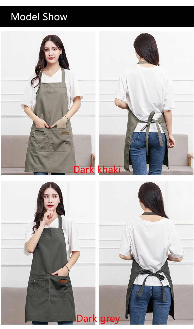 Oem Custom Promotional Kitchen Cotton Apron With Pockets - Buy ...
