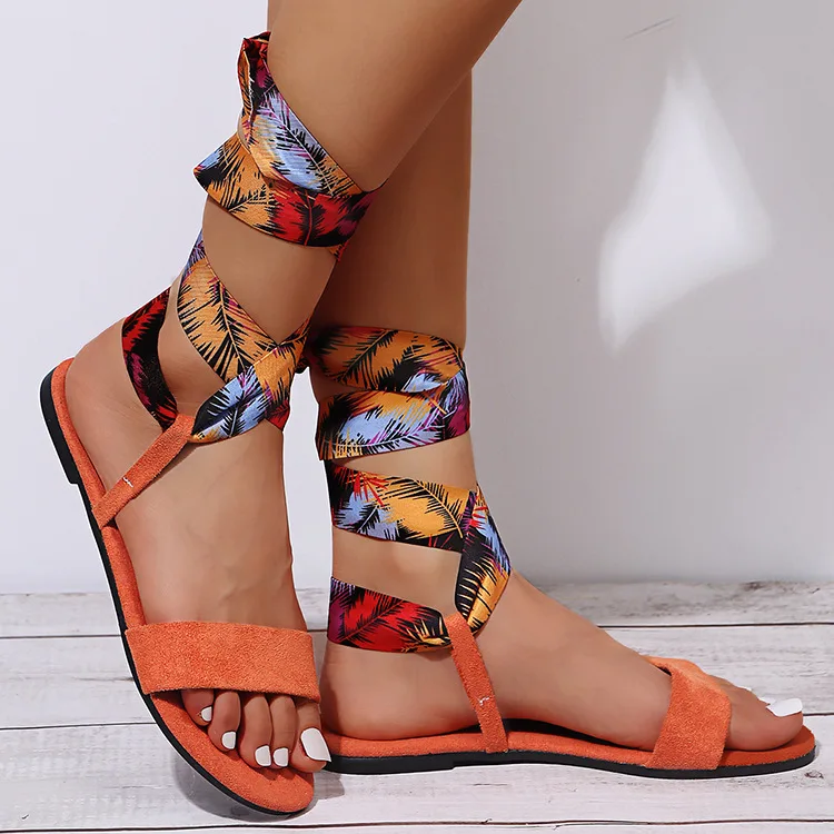 

2021 new plus-size Bohemian strappy women's sandals, Customized color