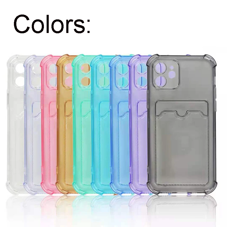 

Light Weight Style Shockproof 1.5mm Airbag Card Slot Design Transparent Soft TPU Mobile Phone Cover Case For Iphone XR
