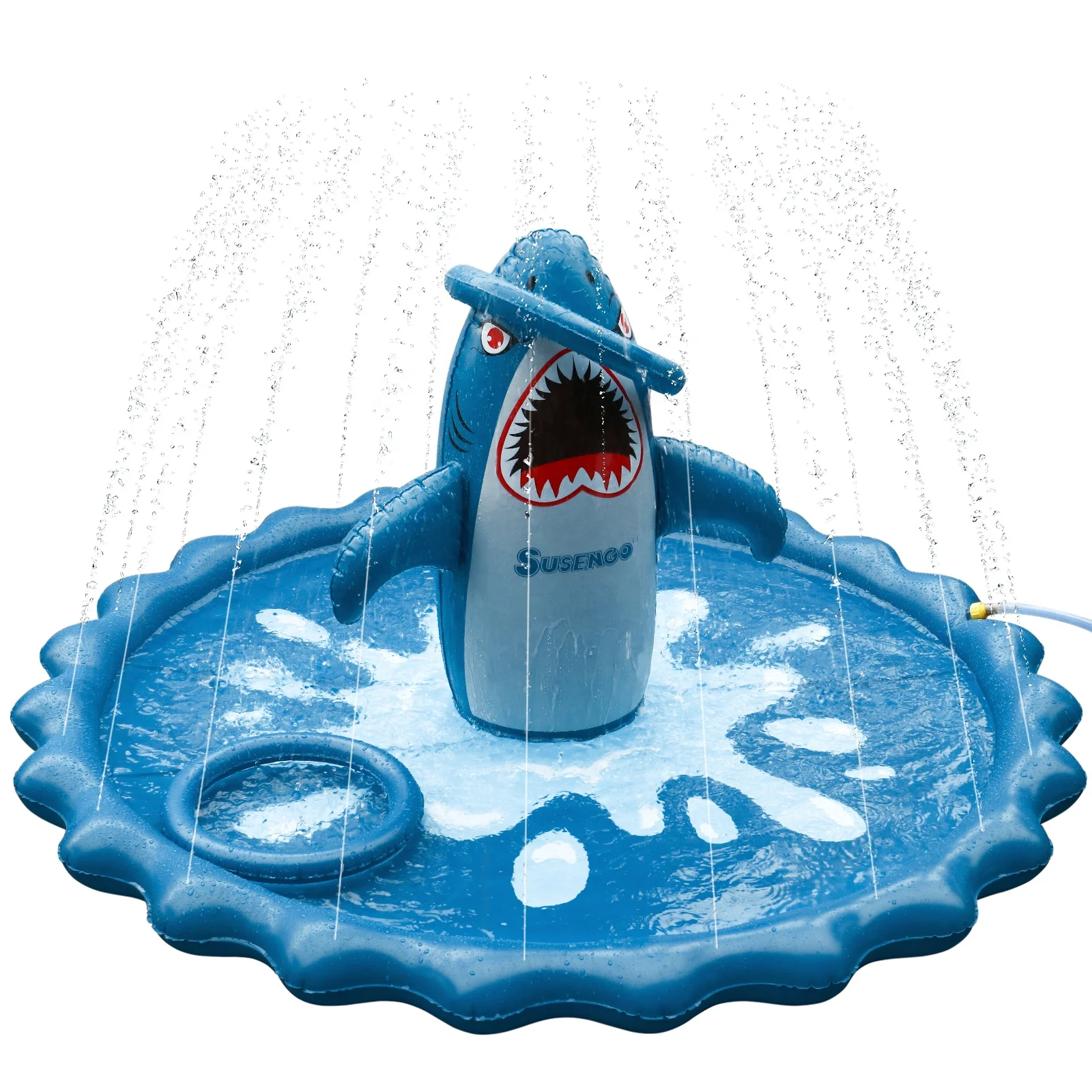 

Summer Outdoor Toys Shark Water Sprinkler Mat Inflatable Water Kids Water Sprinkler, Blue