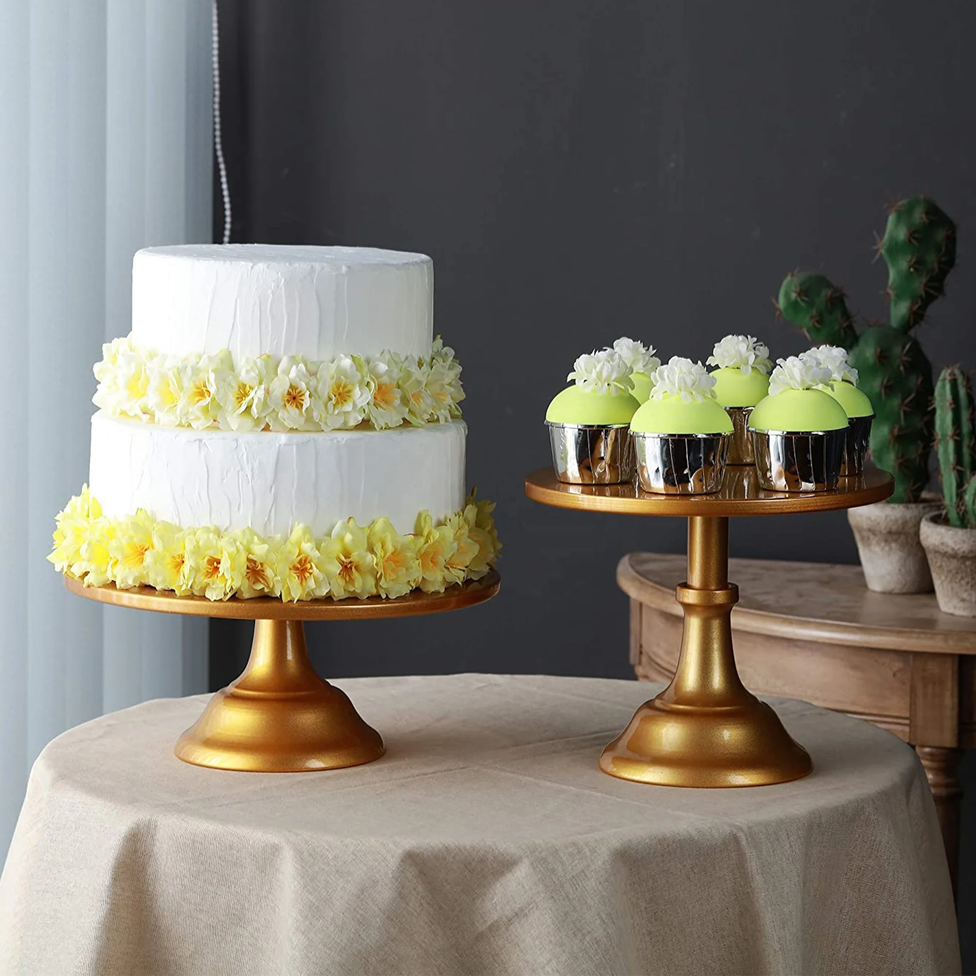 

Amazon Hot Sale Modern Cake Stands Round Cake Stand Cupcake Stands for Baby Shower Wedding Birthday Party Celebration Gold, Gold, white