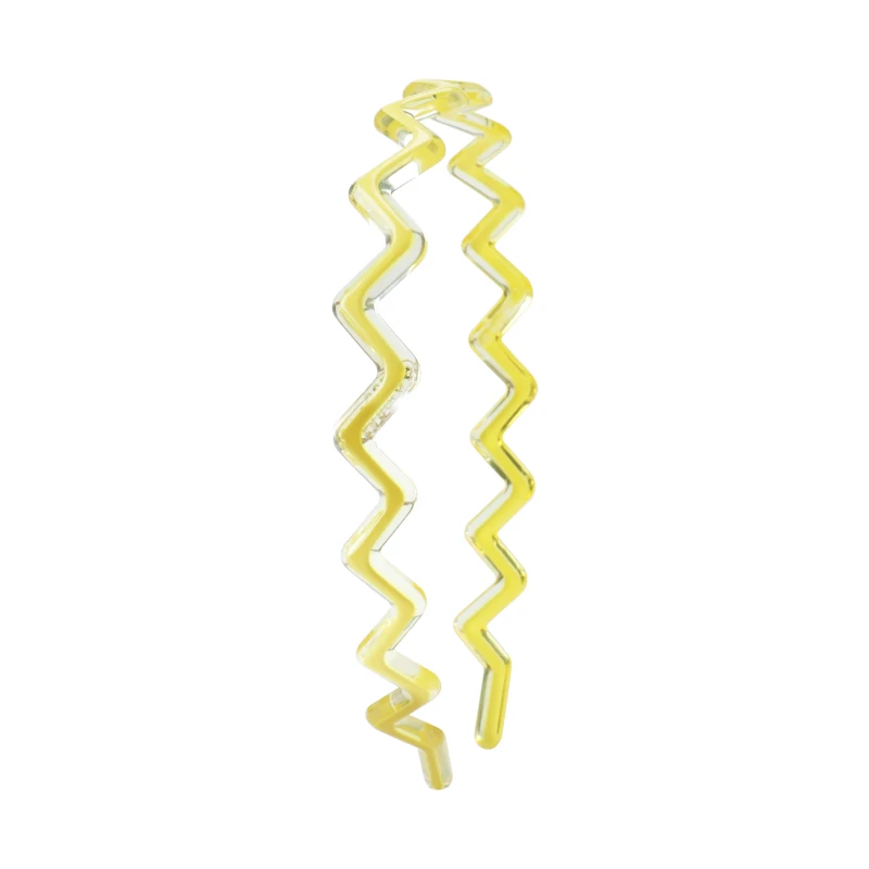 

New Design Lightning Shape Headband Beautiful Translucent Yellow Acetate Headband 4MM Thickness Women Head band