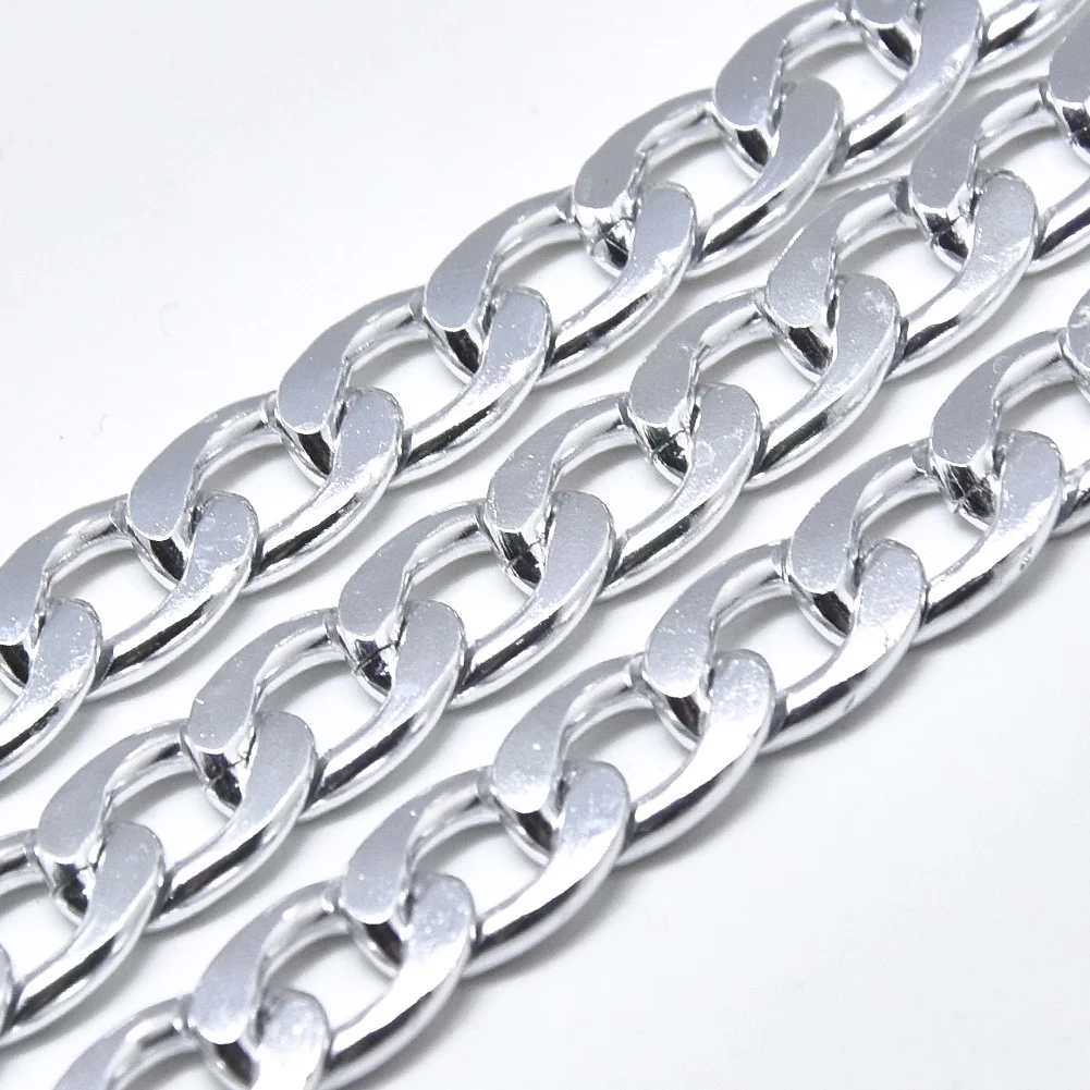 

Pandahall 1 Roll Silver Spool Unwelded Aluminium Curb Chains