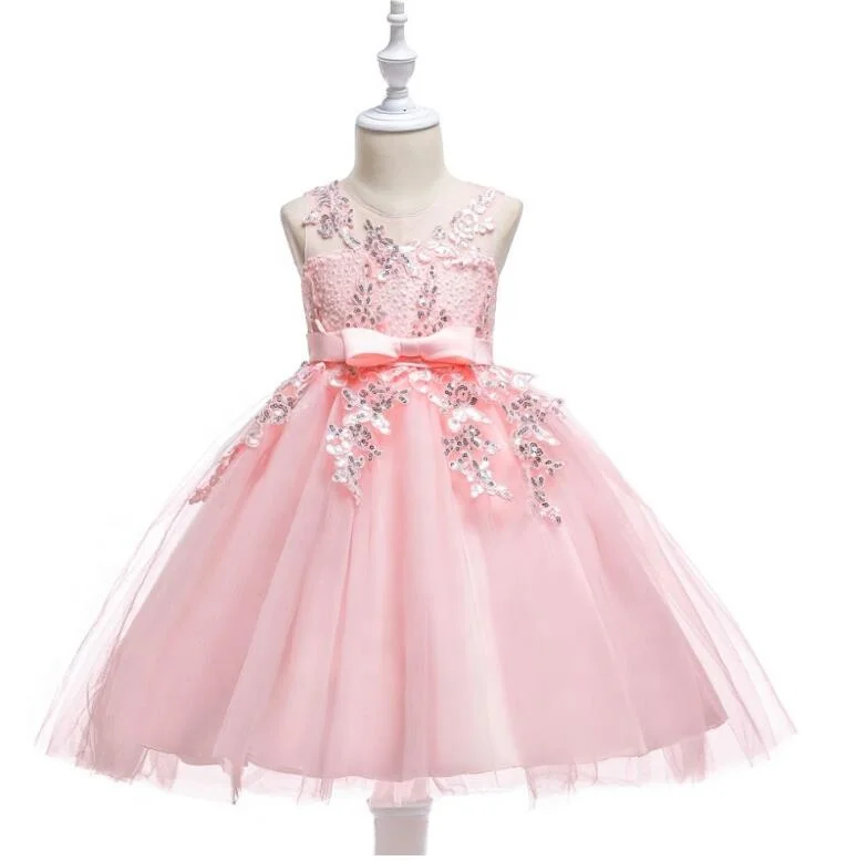 

Girl Sleeveless Embroidery Princess Pageant Dresses Kids Prom Ball Gown