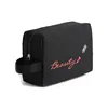 Support small batches beauty makeup made in China stripe printing cosmetic bag