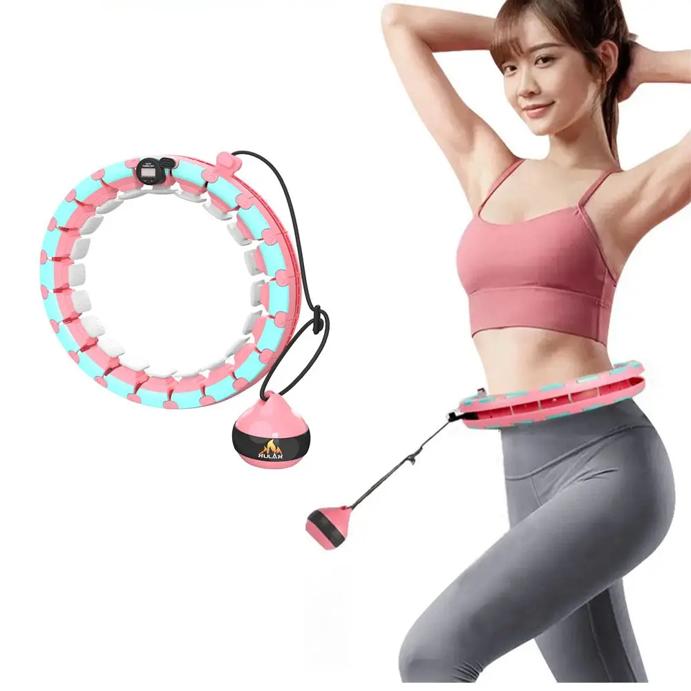 

2021 New Design 24 knots Magic Auto-Spinning Smart hula ring Fitness fat burning Digital counter Detachable hoola hoop for adult