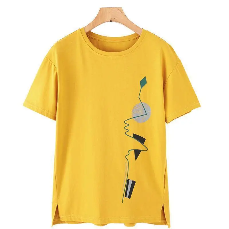 

2021 new women's wear summer loose large custom printed women's T-shirt