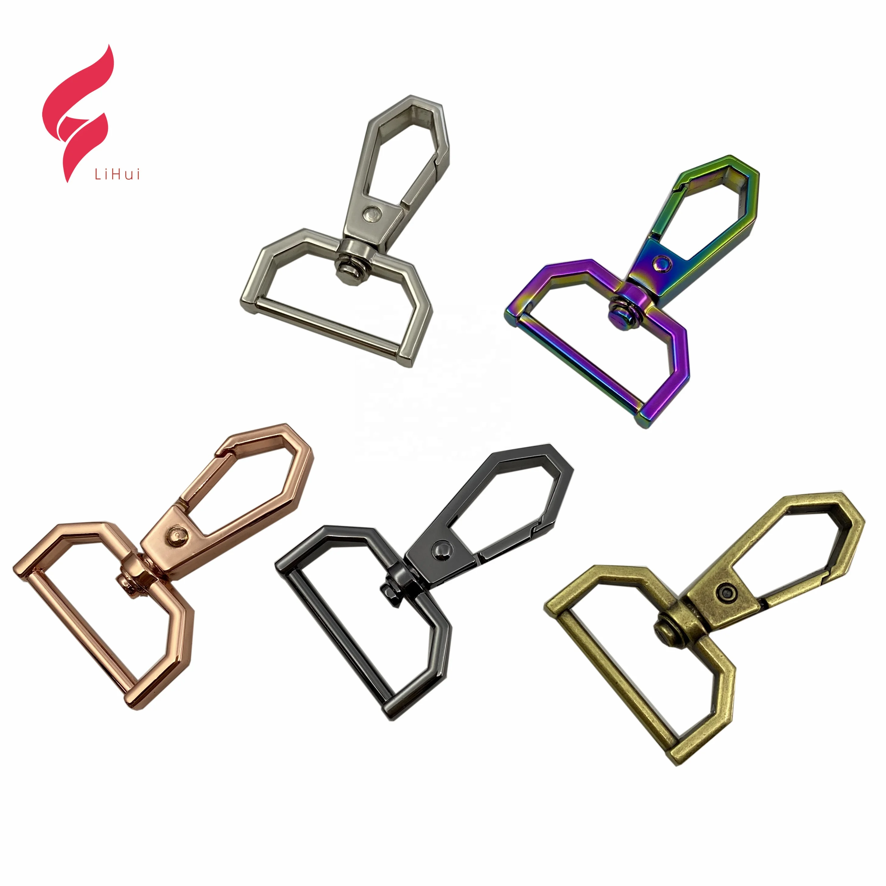 

1" handbag clasps lobster swivel trigger clips bag metal hardware accessories keychain metal clip swivel snap hooks for bags, Brushed sllver or as your request