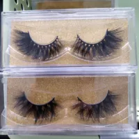 

Wholesale mink eyelash vendor soft black cotton band very fluffy 3d mink eyelashes custom logo 3d mink lash boxes