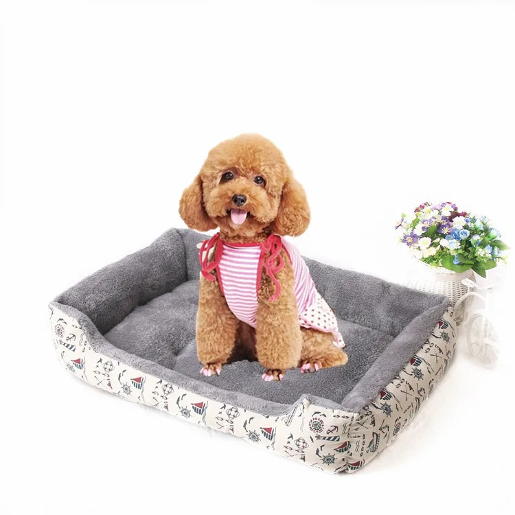 

Factory Custom Soft Kennel Washable Plush Pet Dog Beds Comfortable Dog Bed, Shown