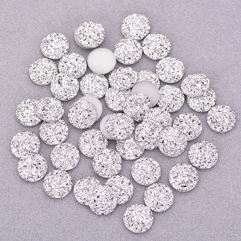 

12mm Glitter Pink AB Round Rhinestones Flatback Resin Crystal Stones Non Sewing Diamond Strass Applique for DIY Crafts
