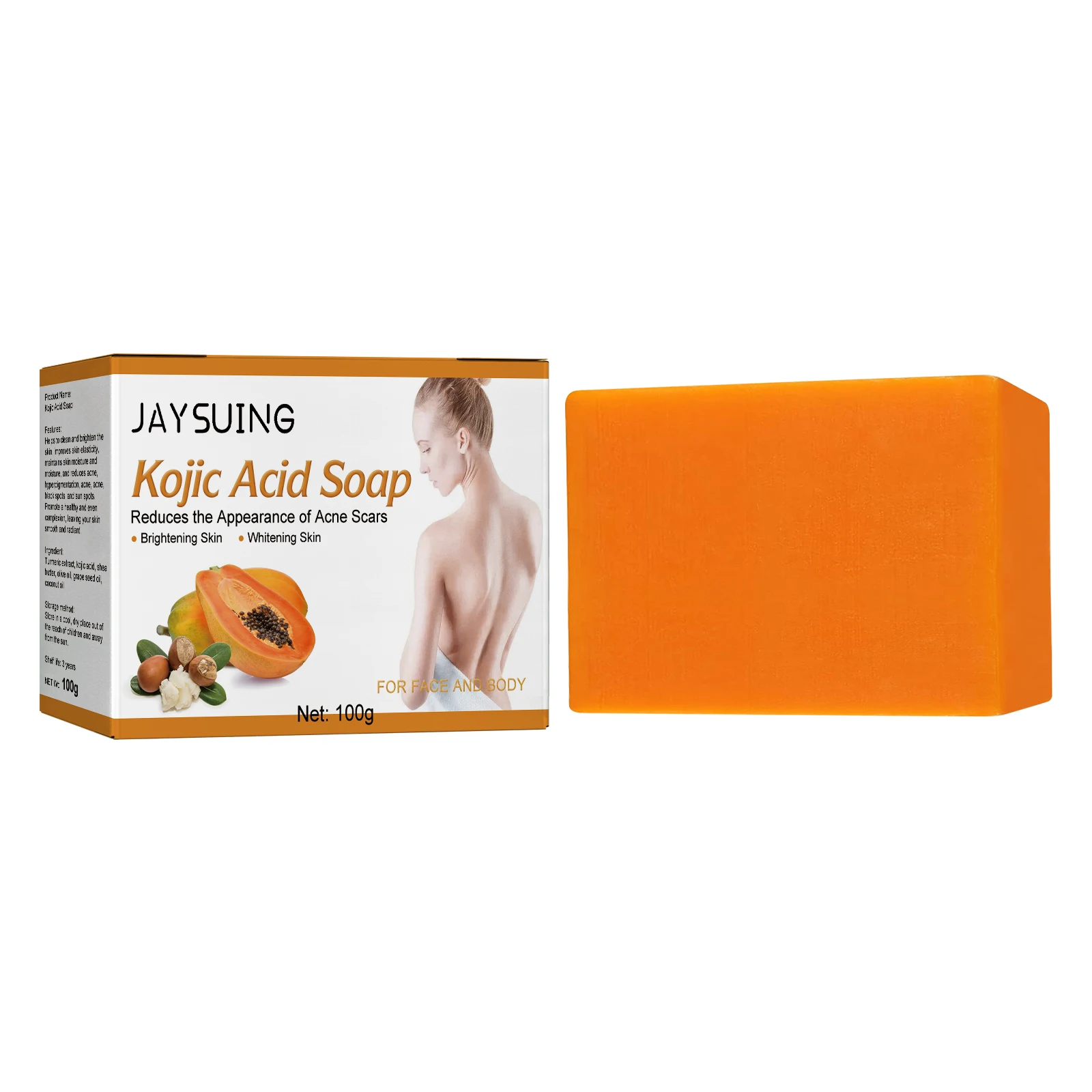 

treat melasma anti-aging reduces facial acne scars vitamin E brightening whitening skin papaya organic kojic acid soap