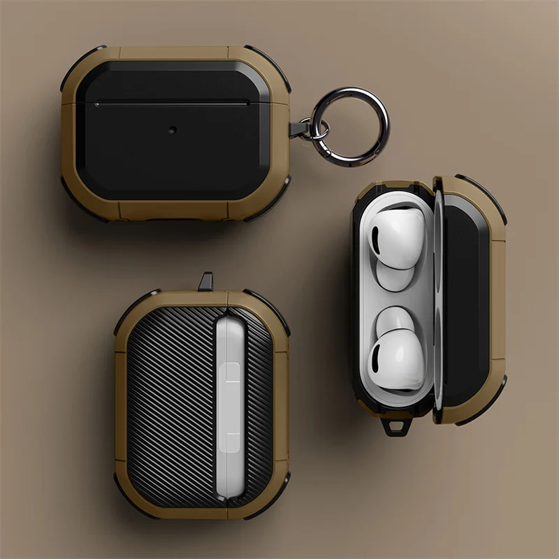 

2022 Armor Full-Body For AirPod Pro Case Hard PC Case For Air Pod 3, Shockproof Protective Cover For AirPods 3 Pro with Keychain