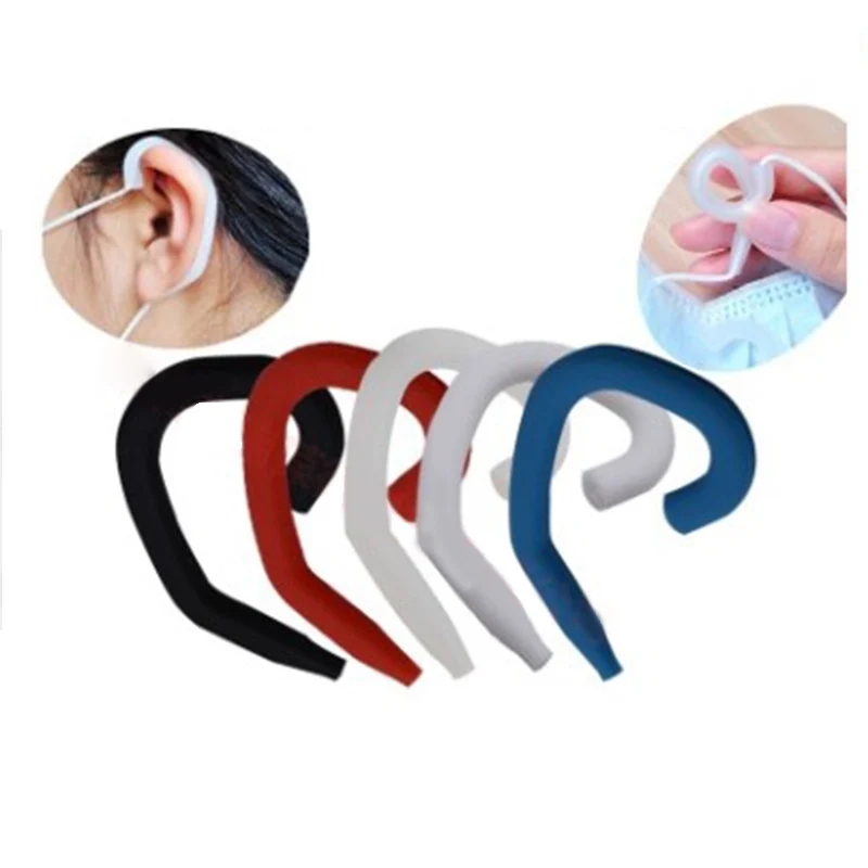 

AA colorful soft Silicone ear grip ear saver face hook earloop savers earphone protector protec ear from pain, Multicolor