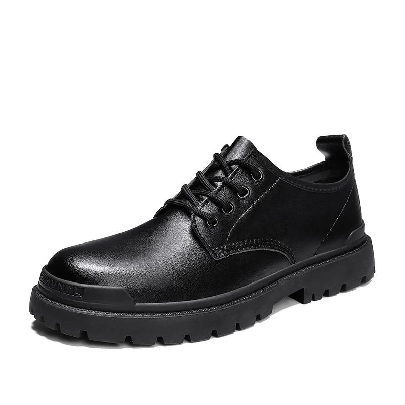 

Plastic sewing office men's leather casual shoe party shoes, Black