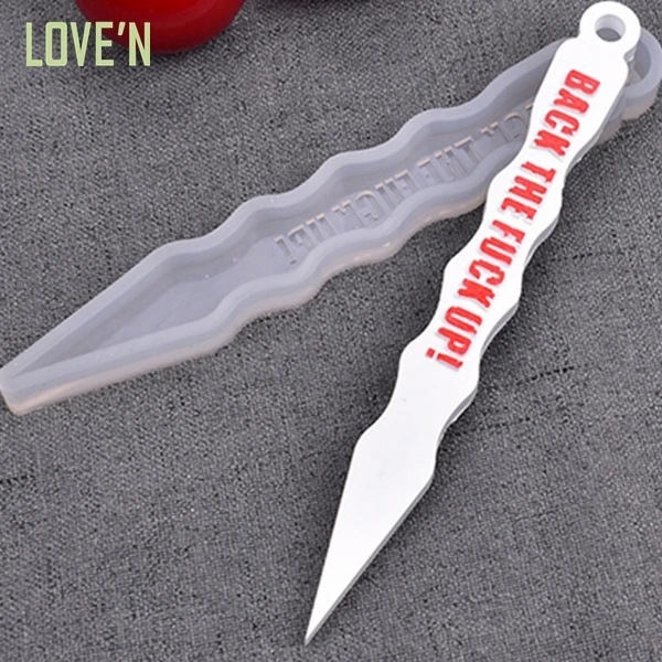 

LOVE'N LW213S Back the fu ck up safety Silicone mould Key Hooks Tool Self Defense Resin Mold For Women