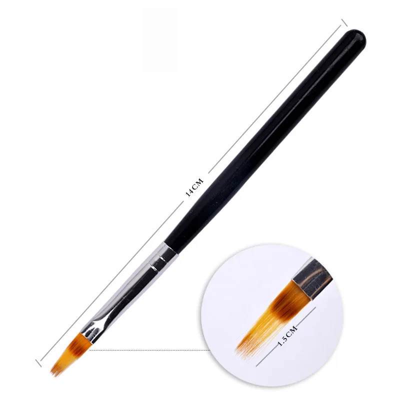 

Black Solid Color Handle Acrylic 3d Long Tooth Shape Gel Polish Tool Nail Brush