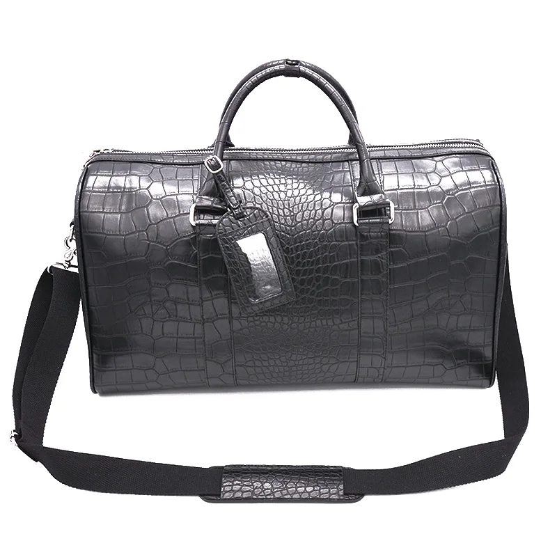 

Factory wholesale custom logo Handmade high quality Travel Bag Crocodile Leather duffle bags for men