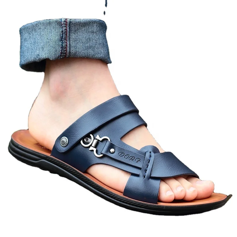 

Men's New Summer Open-toed Sandals Fashion Trend Leather Men Slippers Sandals Beach Shoes Slippers