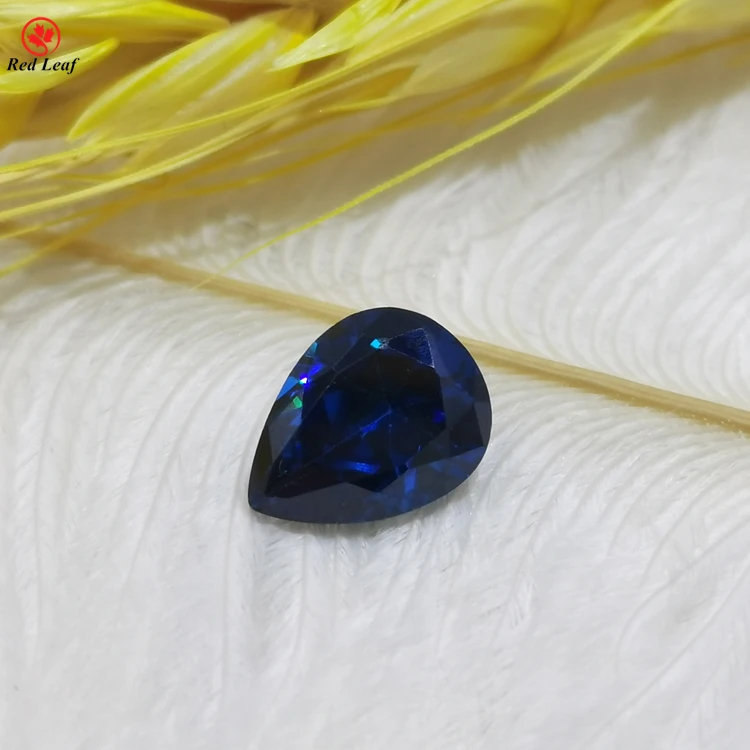 

Redleaf Gems Sapphire Blue Pear Shape Cz Stone Synthetic Cubic Zirconia Gemstone